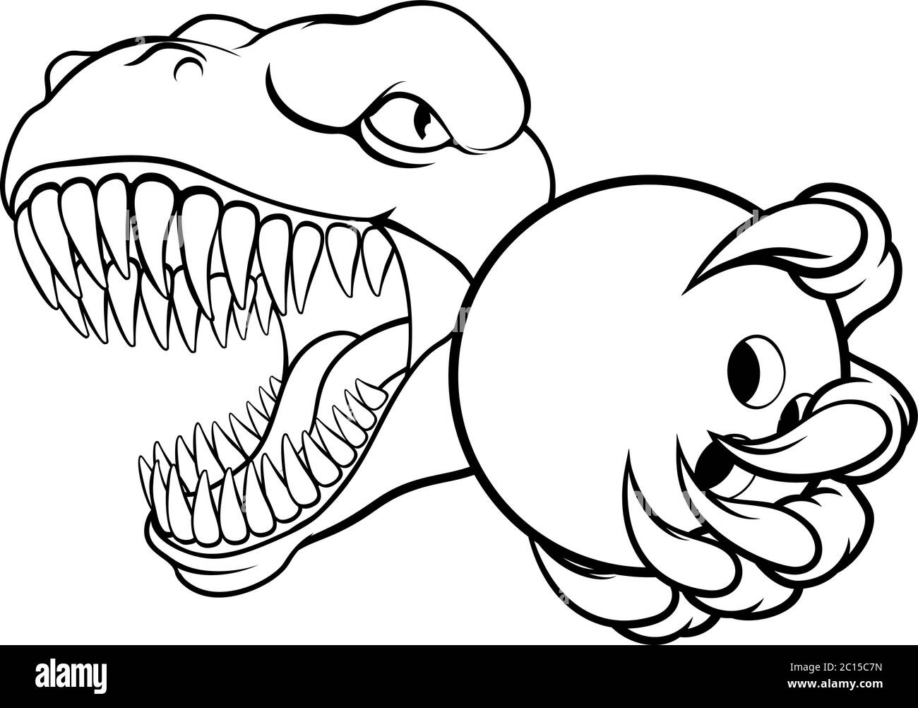 Bowling de dinosaures animal mascotte joueur Sports Illustration de Vecteur