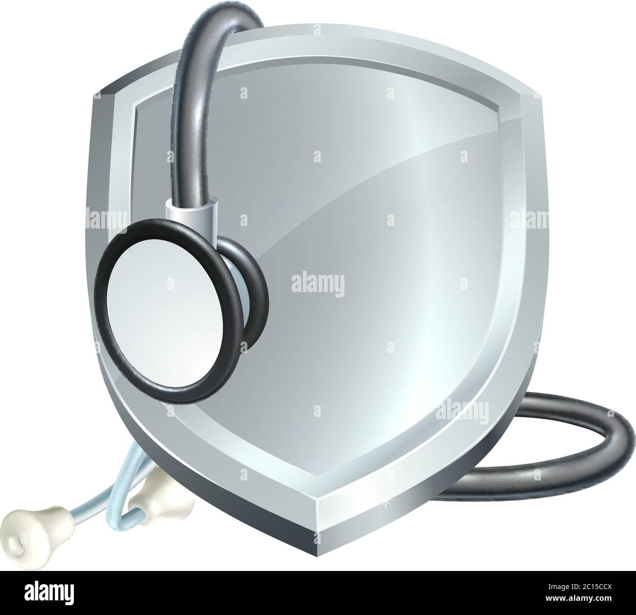 Concept de santé médicale du stéthoscope Shield Illustration de Vecteur