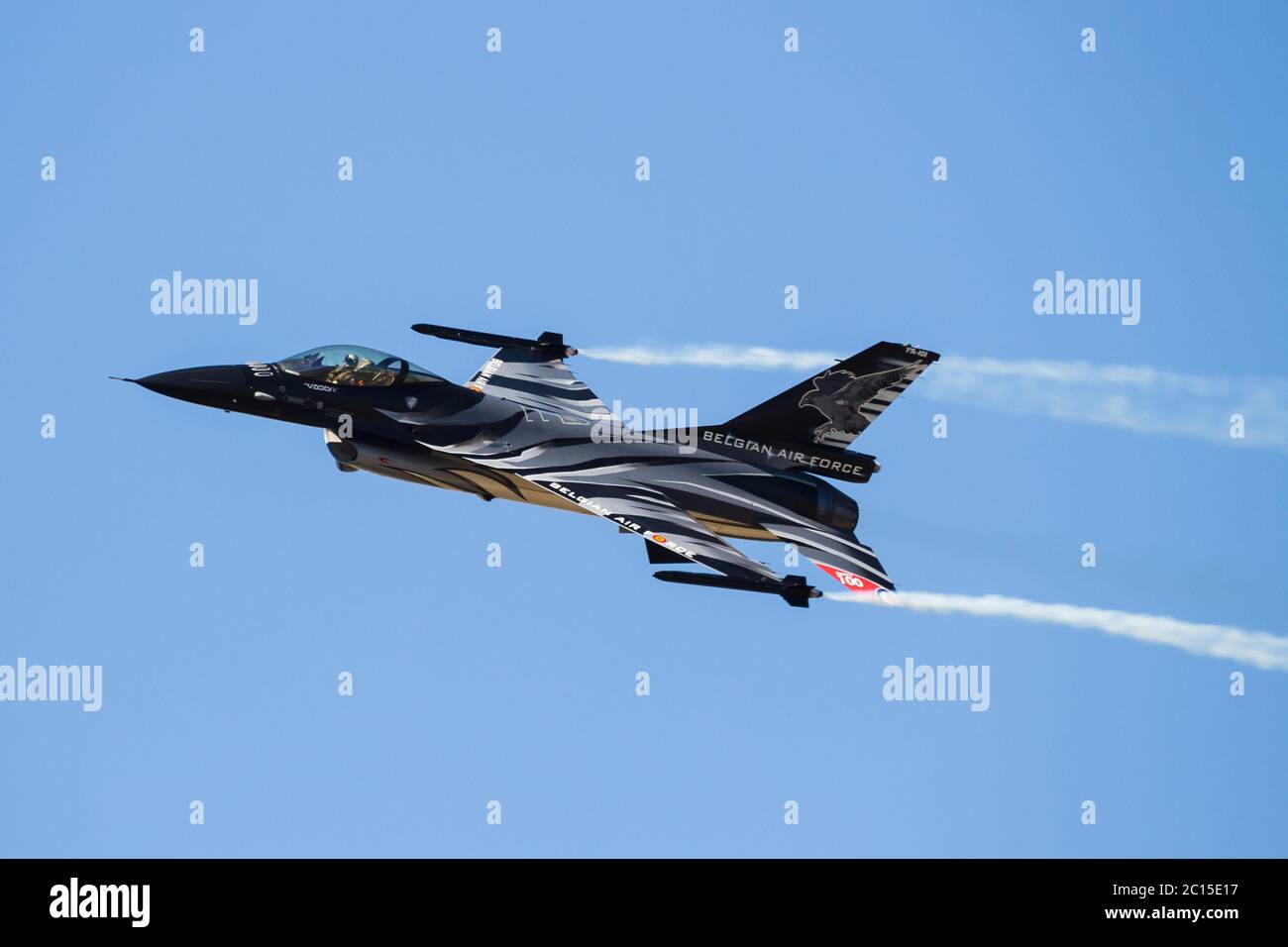 General Dynamics F-16AM de l'Armée de l'Air belge vu lors de son exposition pour le RIAT 2018 tenu à RAF Fairford, Gloustershire. ROYAUME-UNI. Pris le 15 juillet Banque D'Images
