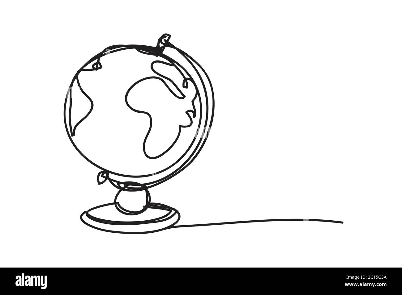 Globe Carte Du Monde Style De Dessin Au Trait Conception Vectorielle Image Vectorielle Stock Alamy