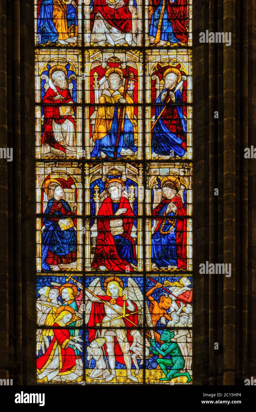 France, Normandie, département de la Manche, Coutances, cathédrale notre-Dame de Coutances datant du 13 siècle Banque D'Images