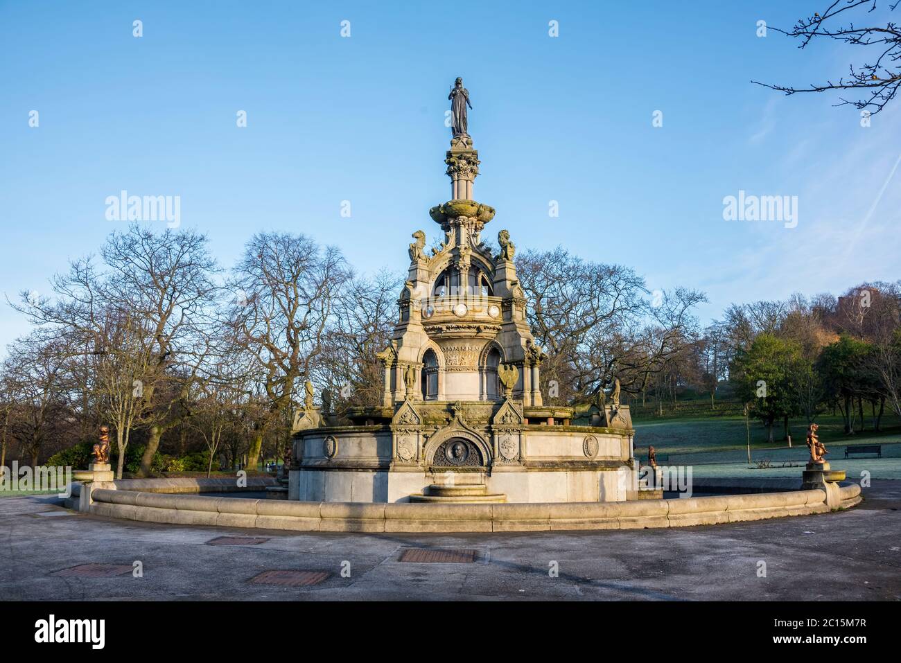 Stewart Memorial Fountain, dans la zone sud-est du parc Kelvingrove, Glasgow, Écosse Banque D'Images