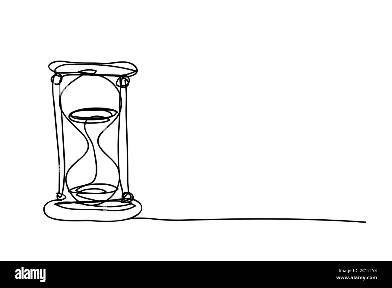 hourglass , style de dessin au trait, conception vectorielle Illustration de Vecteur