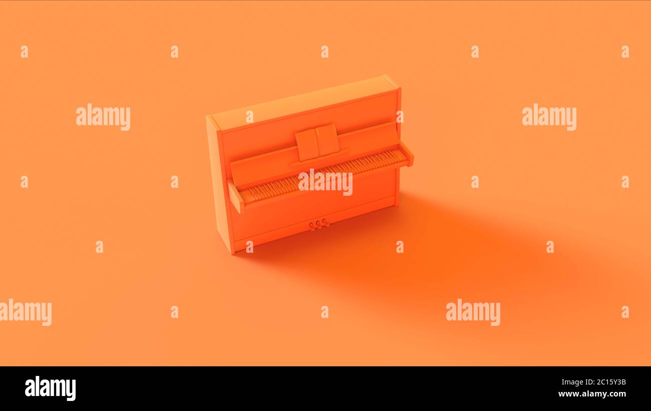 Orange Classic vertical Piano 3D illustration 3D rendu Banque D'Images