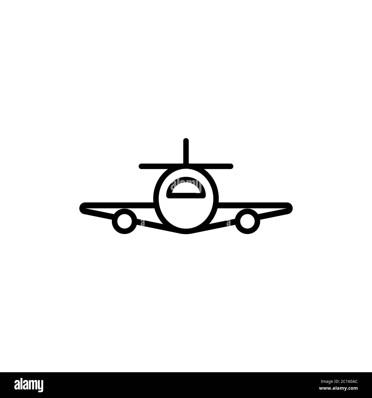 Avion, ligne d'icône de plan. Logo de l'agence de voyage sur fond blanc ...