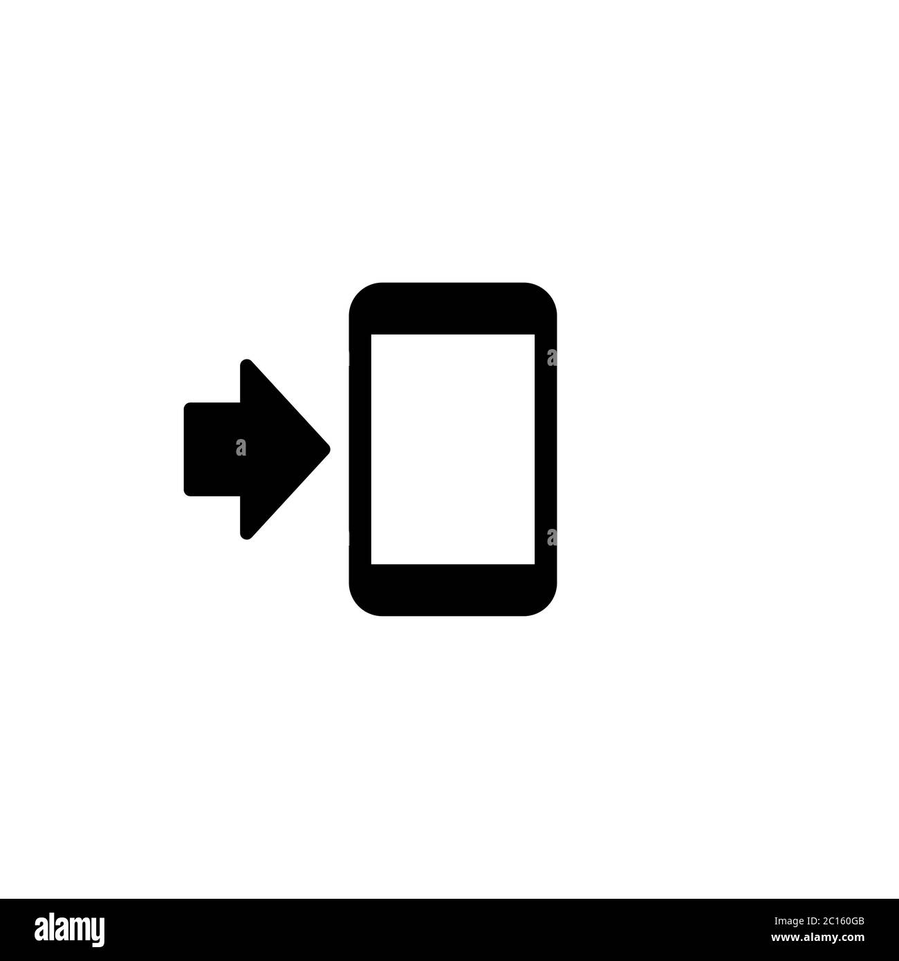 Icônes de téléphones avec flèche. Vecteur sur fond blanc isolé. SPE 10. Illustration de Vecteur