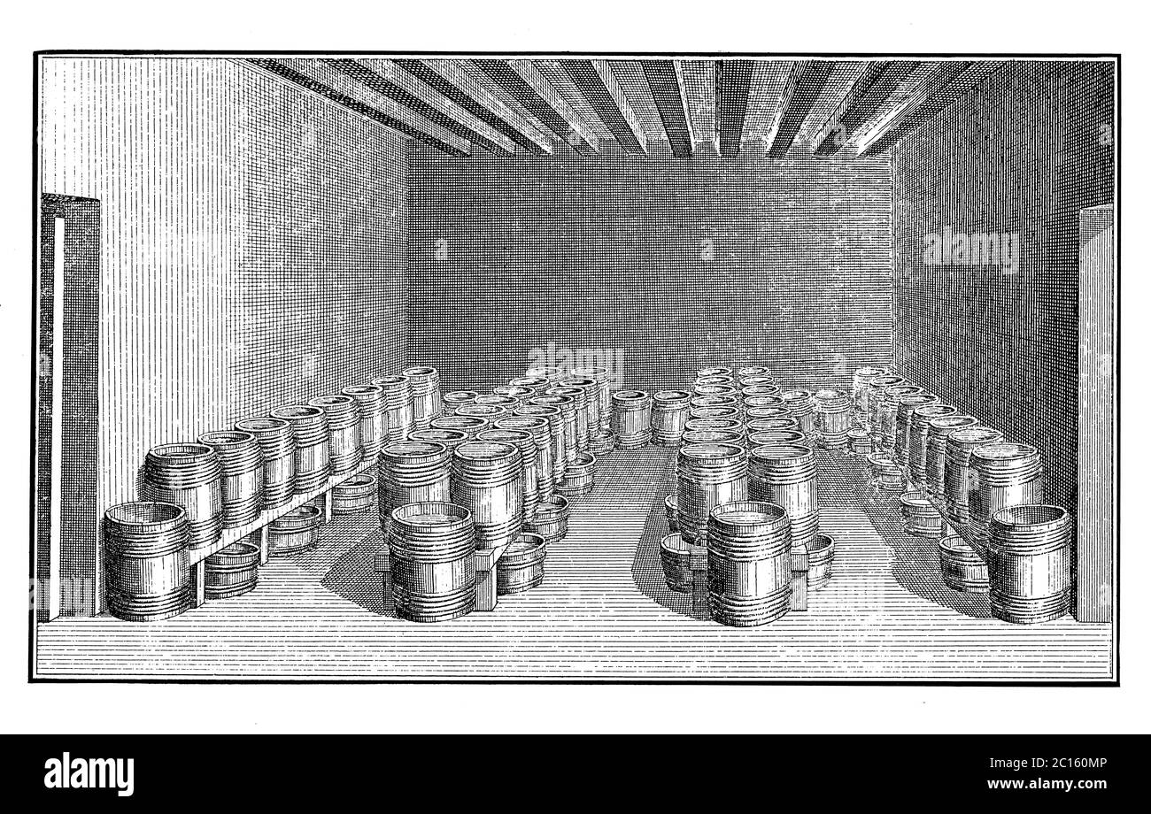 illustration d'une poudre à canon au xviiie siècle. Publié dans 'A Diderot Pictorial Encyclopedia of Trades and Industry. Fabrication et arts techniques Banque D'Images