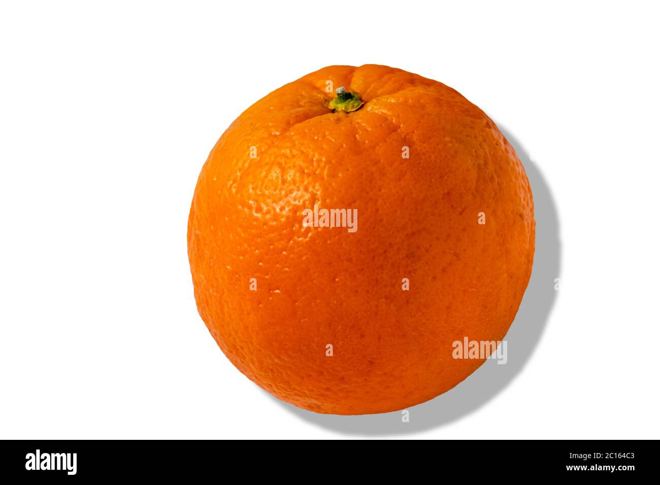 Orange fruit, gros plan, isolé. Fond blanc Banque D'Images