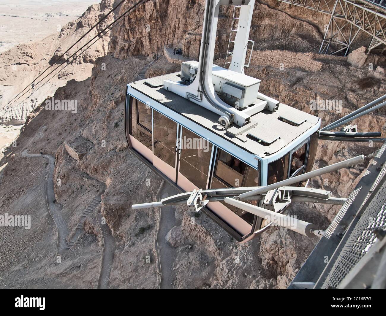 Funiculaire en forteresse Masada, Israël Banque D'Images