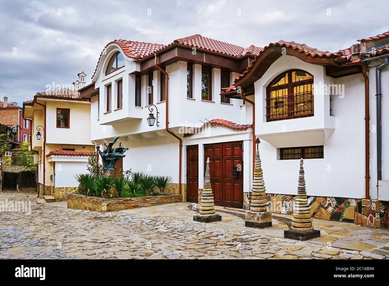 Maisons dans le Vieux Plovdiv Banque D'Images