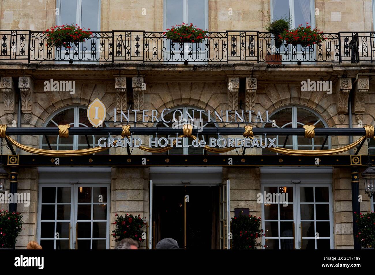 Photo extérieure du luxueux Intercontinental Grand Hotel de Bordeaux, place de la Comédie, au centre de Bordeaux Banque D'Images