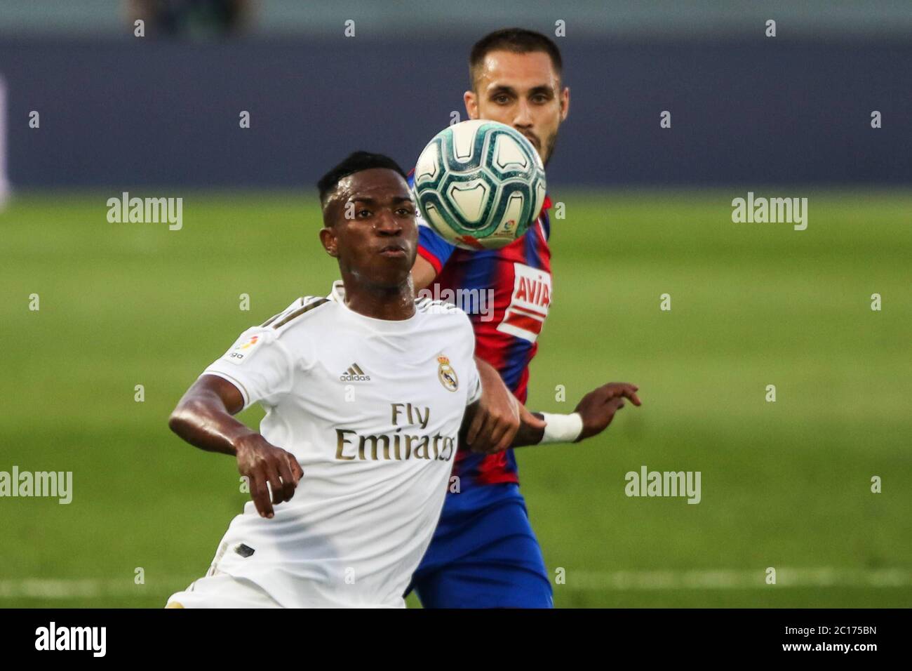 Madrid, Espagne. 14 juin 2020. VINICIUS JUNIOR PENDANT LE MATCH REAL MADRID CONTRE EIBAR AU STADE ALFREDO DI STEFANO. 14 JUIN 2020 crédit : CORDONE PRESS/Alay Live News Banque D'Images