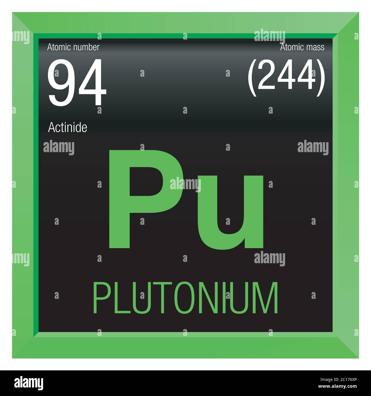 Boum 2 Avril 2022 Symbole-plutonium-element-numero-94-du-tableau-periodique-des-elements-chimie-cadre-carre-vert-avec-fond-noir-2c176xp