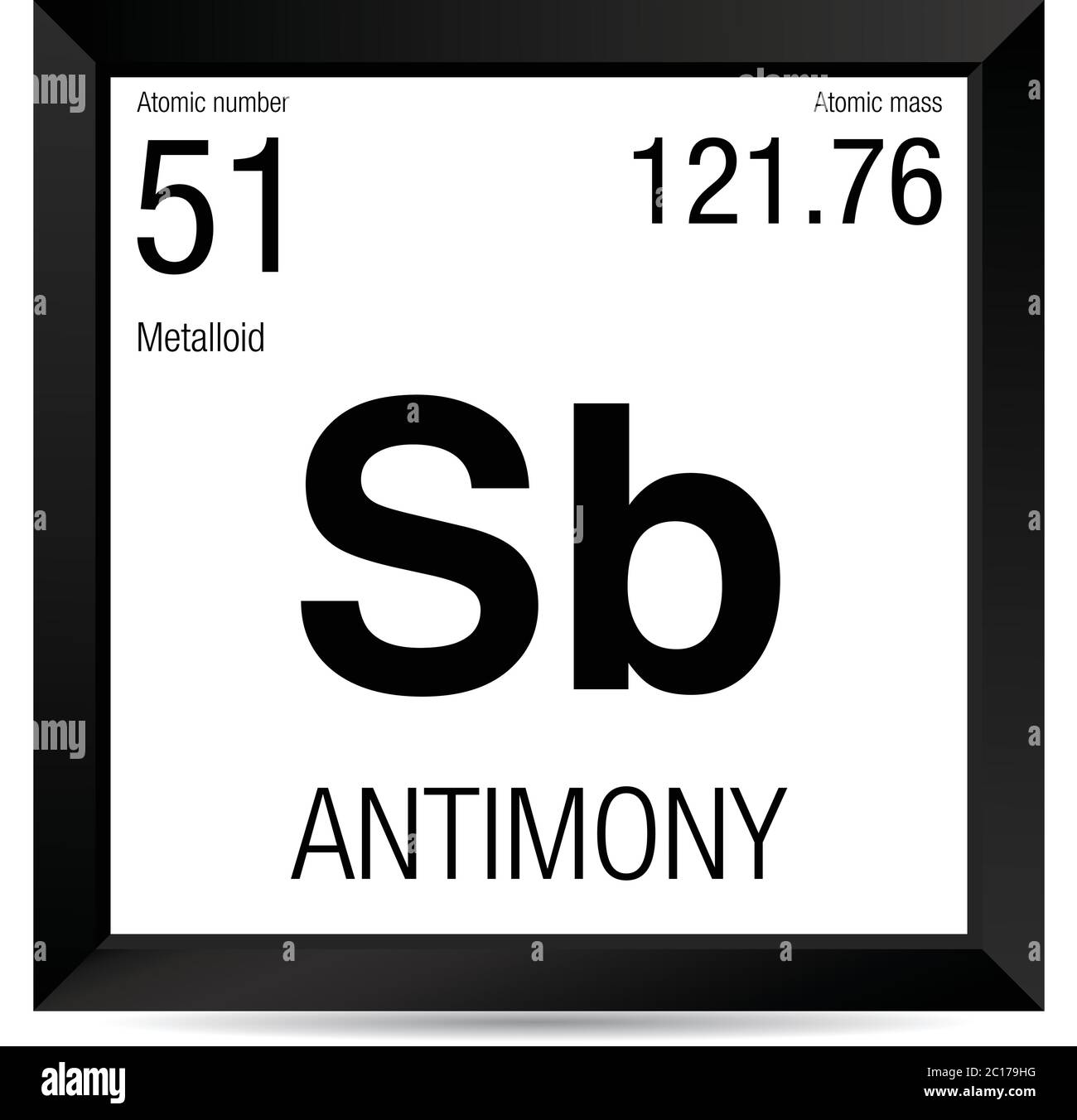 Antimoine symbol Banque d'images noir et blanc - Alamy
