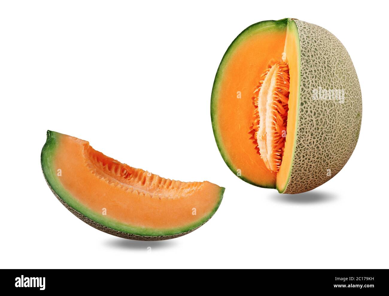 Melon sur fond blanc. Banque D'Images