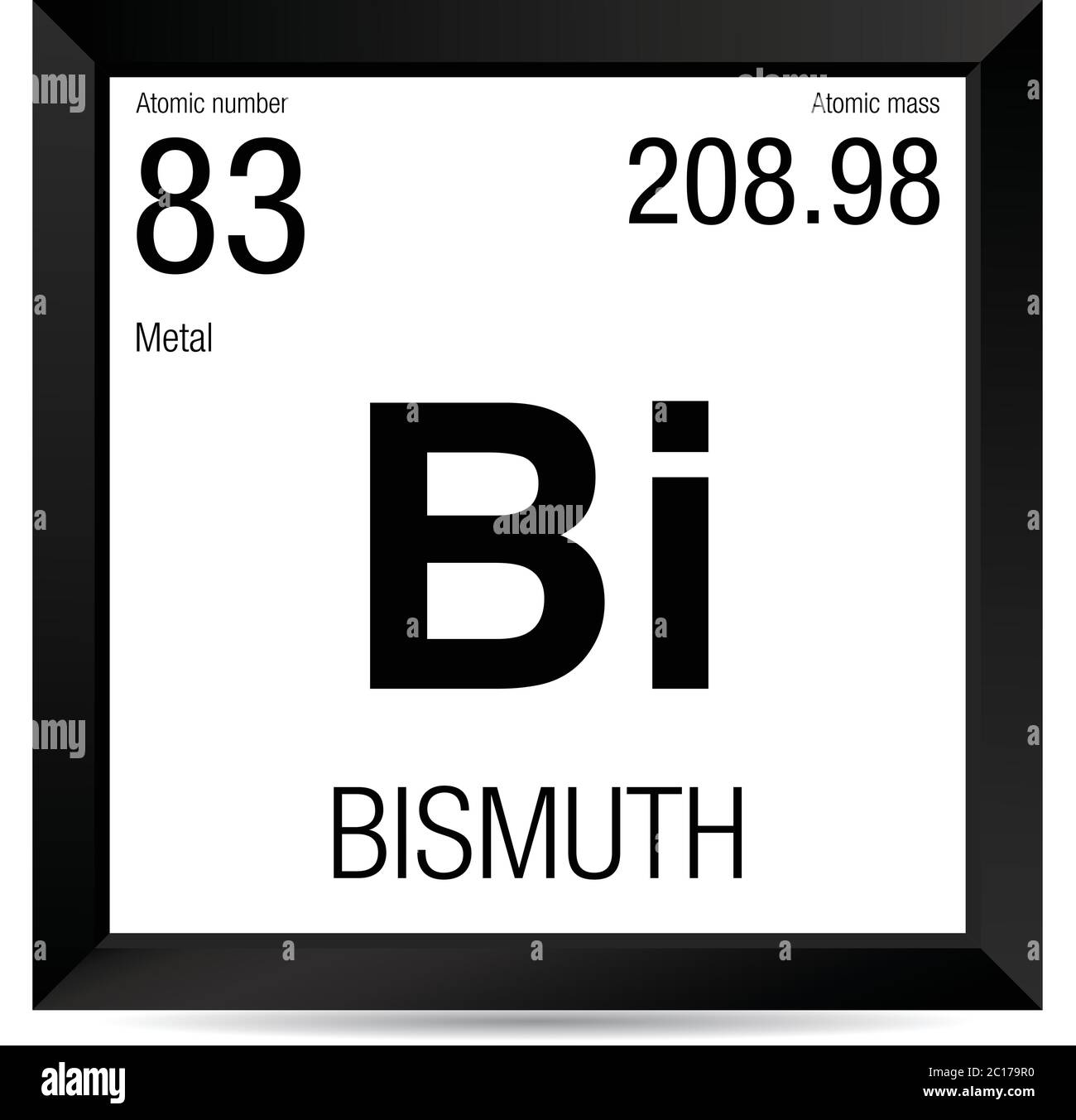 Symbole Bismuth Élément Numéro 83 Du Tableau Périodique Des éléments Chimie Cadre Carré 6490