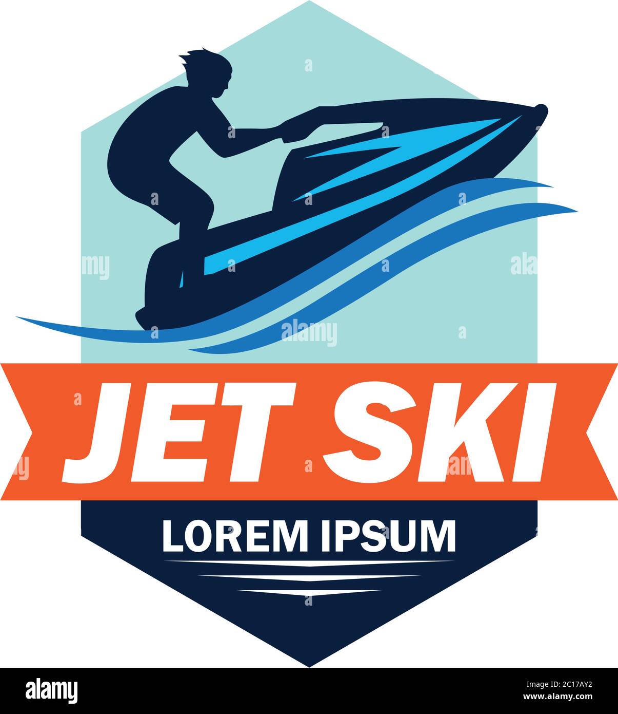 logo jet ski avec espace de texte pour votre slogan / ligne de marquage, illustration vectorielle Illustration de Vecteur