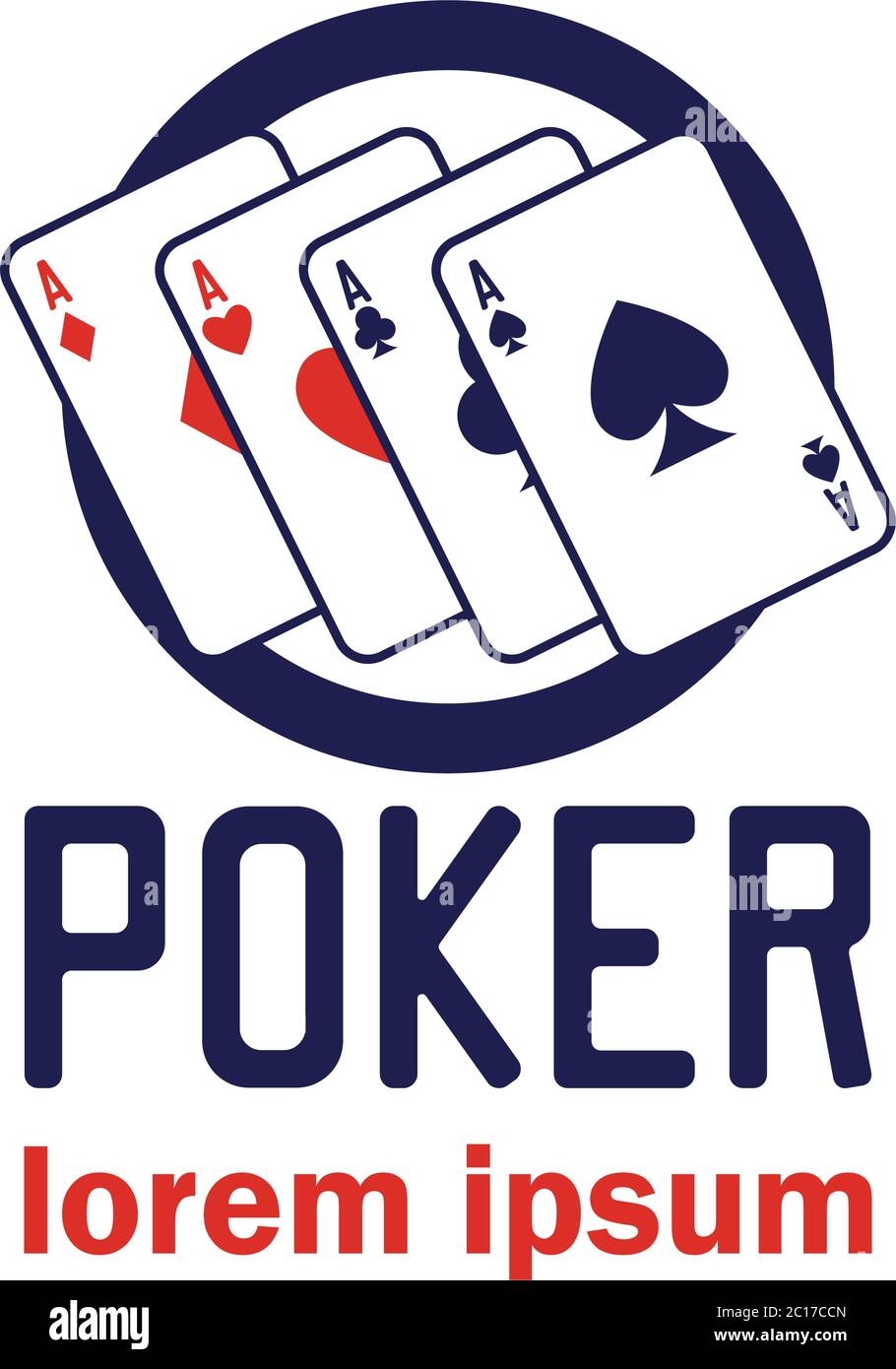logo du casino de poker avec espace de texte pour votre slogan / ligne de balise, illustration vectorielle Illustration de Vecteur