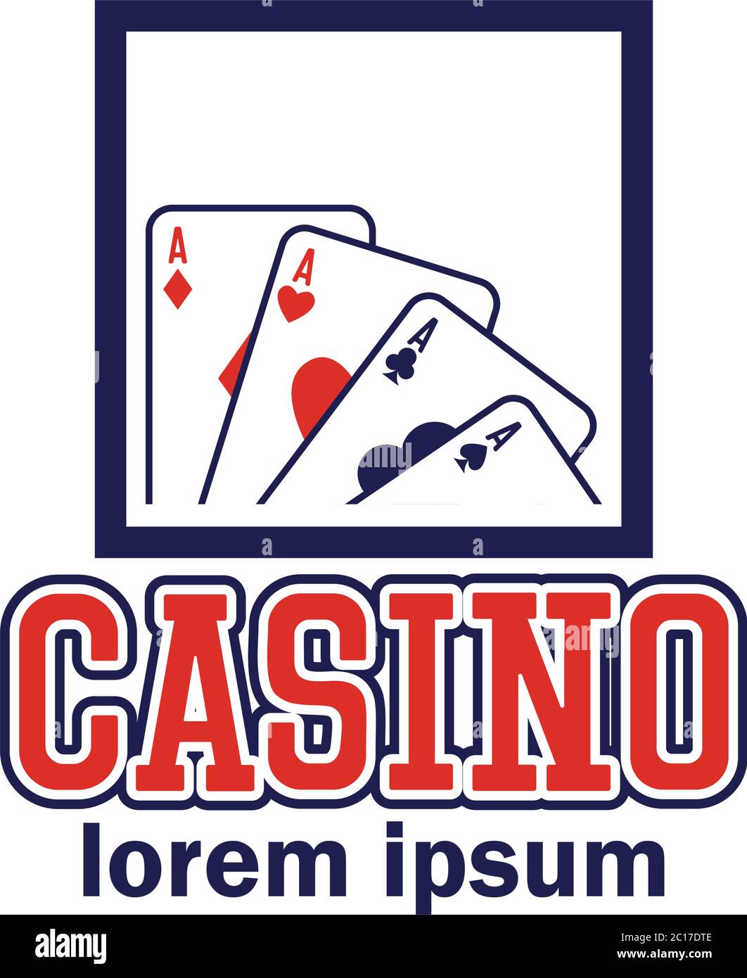logo du casino de poker avec espace de texte pour votre slogan / ligne de balise, illustration vectorielle Illustration de Vecteur