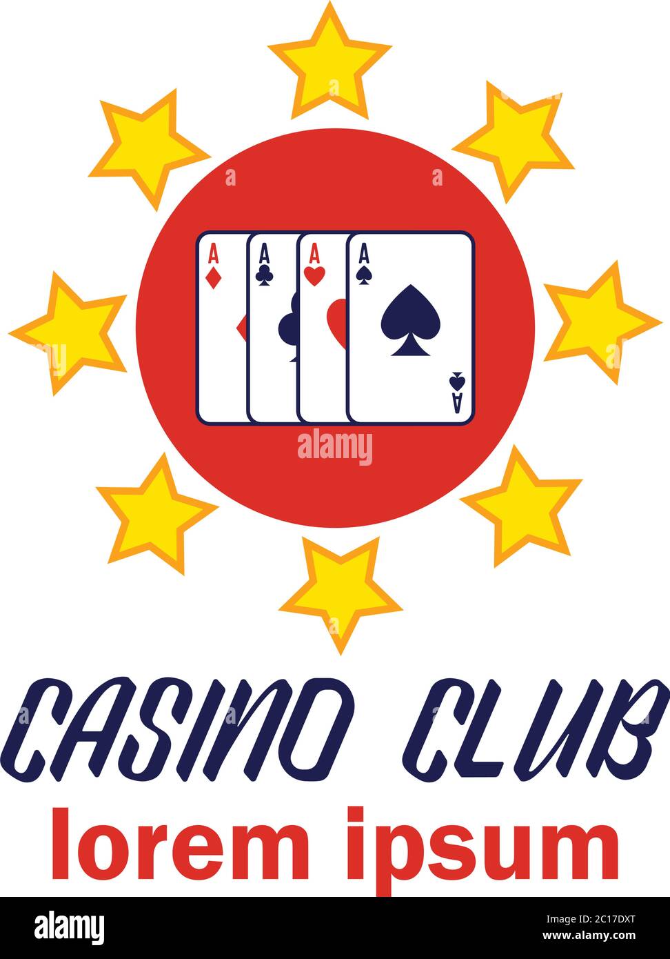 logo du casino de poker avec espace de texte pour votre slogan / ligne de balise, illustration vectorielle Illustration de Vecteur