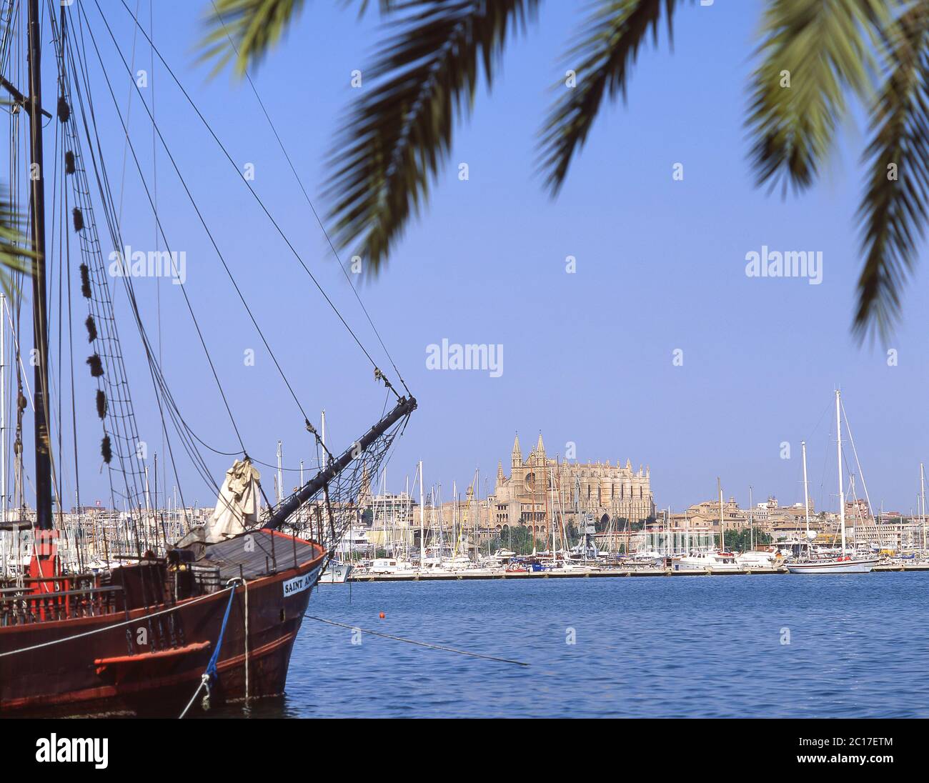 Vue sur le port de Palma de Majorque, Majorque (Majorque), Iles Baléares, Espagne Banque D'Images