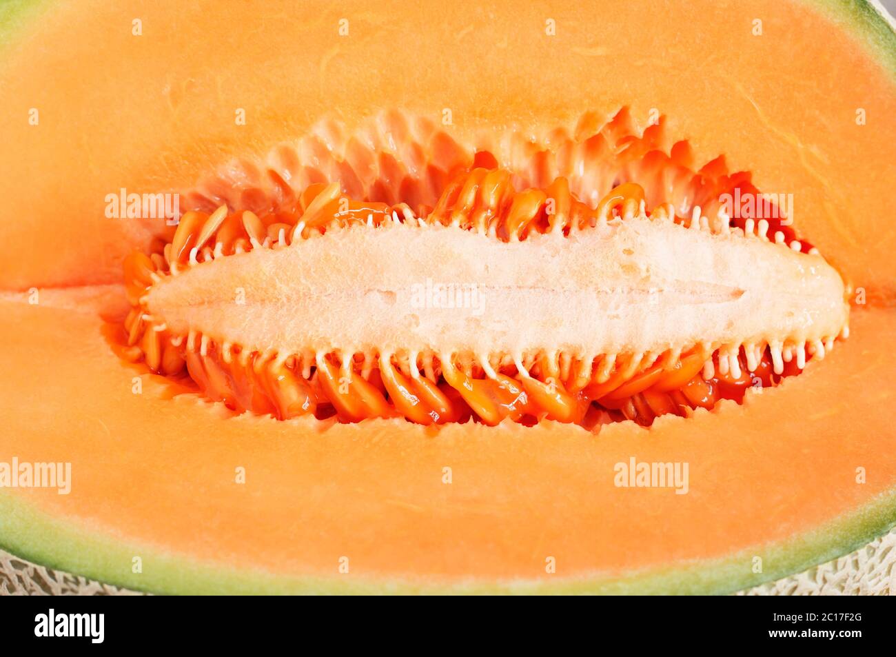 Texture de melon mûr. Banque D'Images