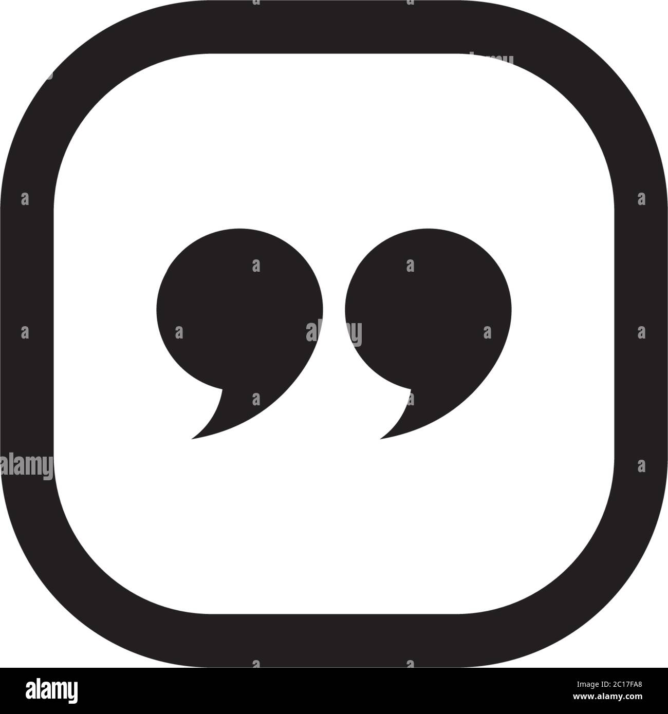 Icône de devis. Symbole de paragraphe entre guillemets. Double virgule. Symbole vocal de la boîte de dialogue à bulles. Illustration vectorielle Illustration de Vecteur