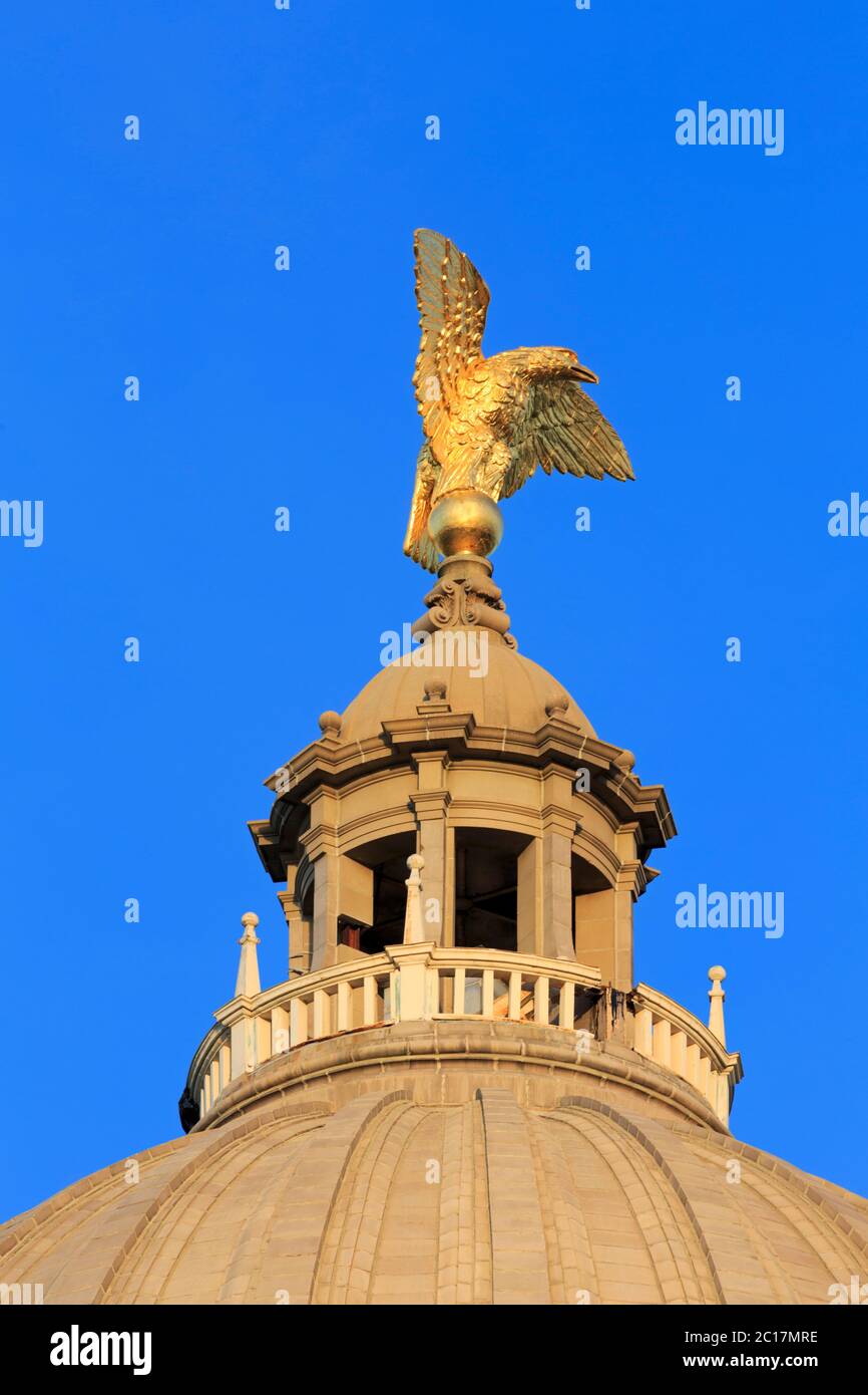 Golden Eagle on Dome, State Capitol Building, Jackson, Mississippi, États-Unis Banque D'Images