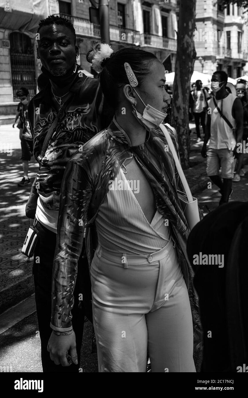 manifestation blm barcelone 2020 Banque D'Images