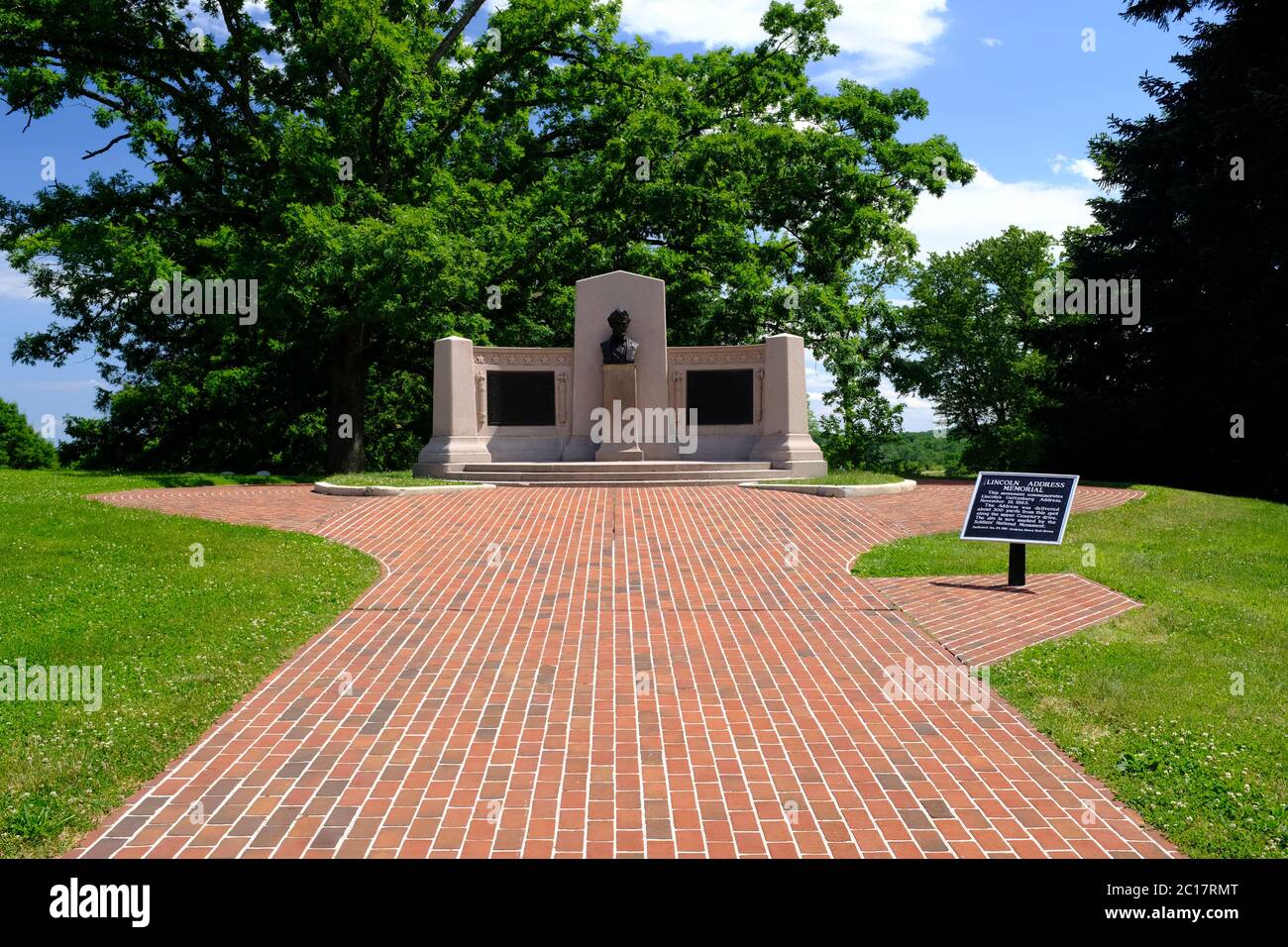 Monument à l'adresse de Gettysburg dans le parc militaire national de Gettysburg Banque D'Images
