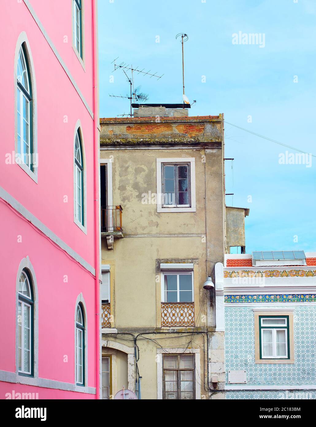 Ses rues colorées, Portugal Lisbonne Banque D'Images