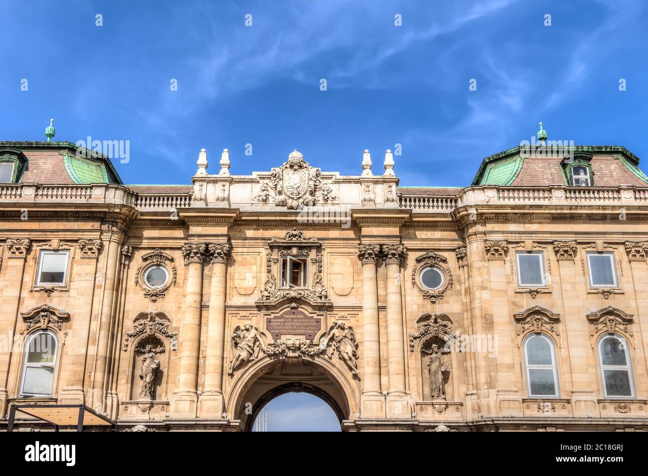 Détails du château de Buda à Budpaest, Hongrie Banque D'Images