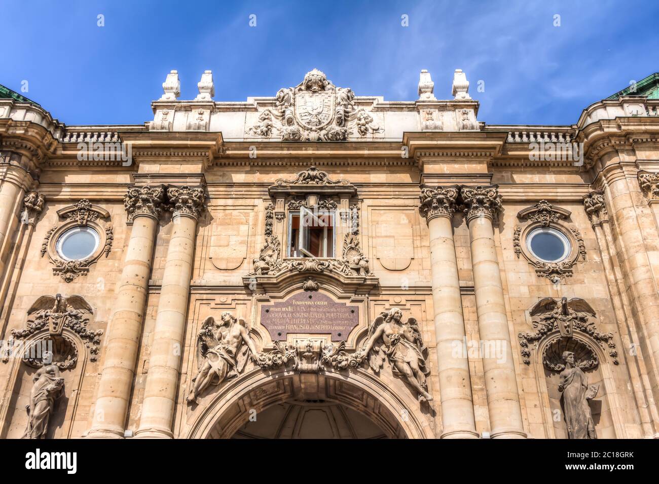 Détails du château de Buda à Budpaest, Hongrie Banque D'Images