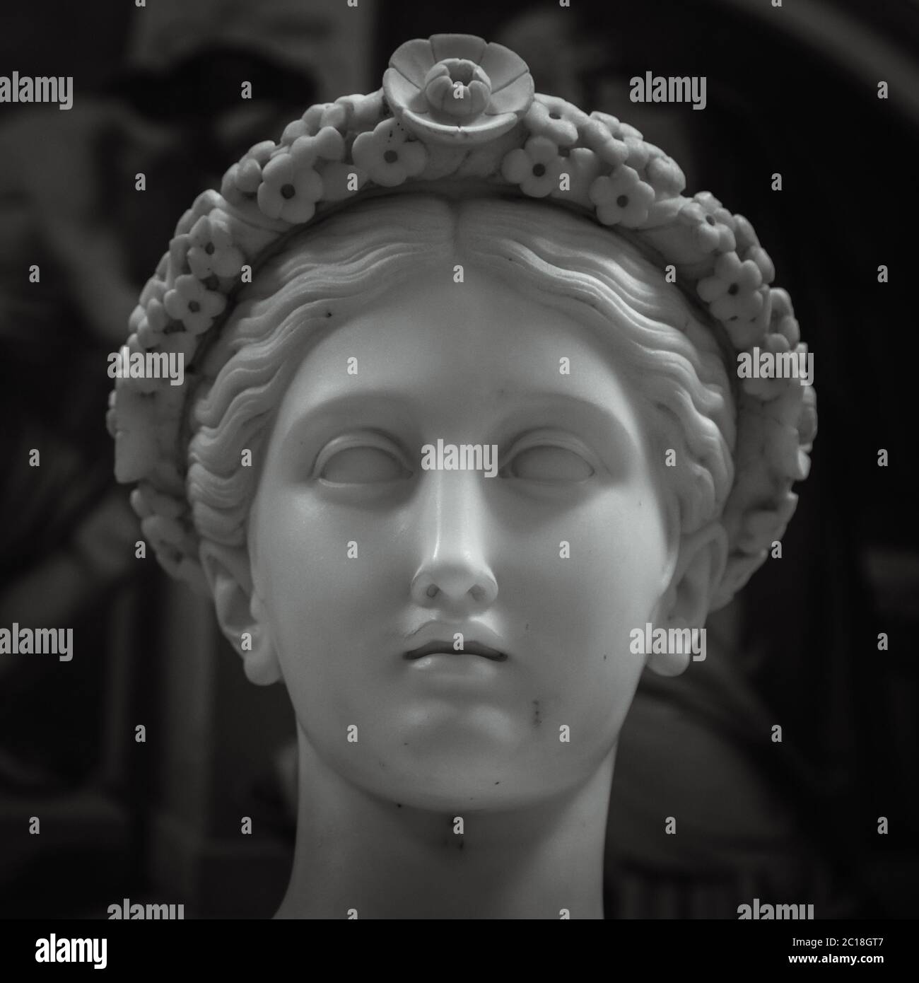 Tête et épaules détail de la sculpture antique Banque D'Images