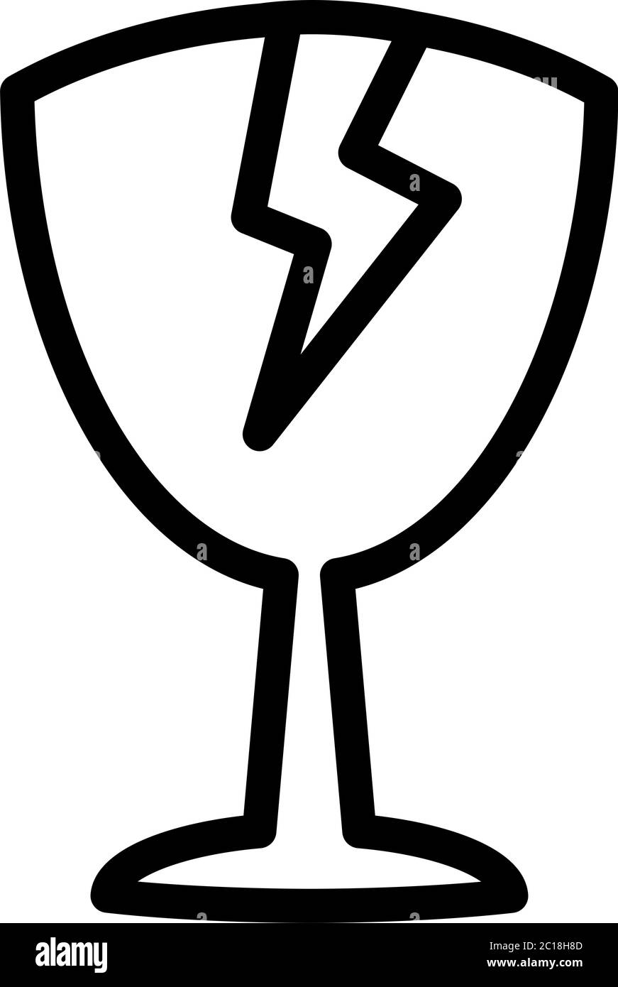 Du verre brisé dans l'icône de style plat vecteur pour les applications, sites Web, l'interface utilisateur. Icône noire Vector Illustration Illustration de Vecteur