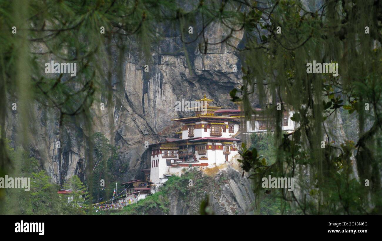 Taktsang lakhang aka tigress nid monastère Bhoutan Banque D'Images