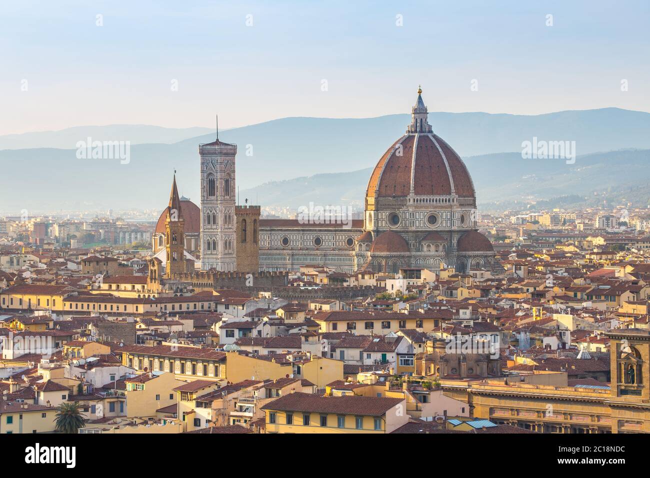 Vue rapprochée du Duomo de Florence en Toscane, Italie Banque D'Images