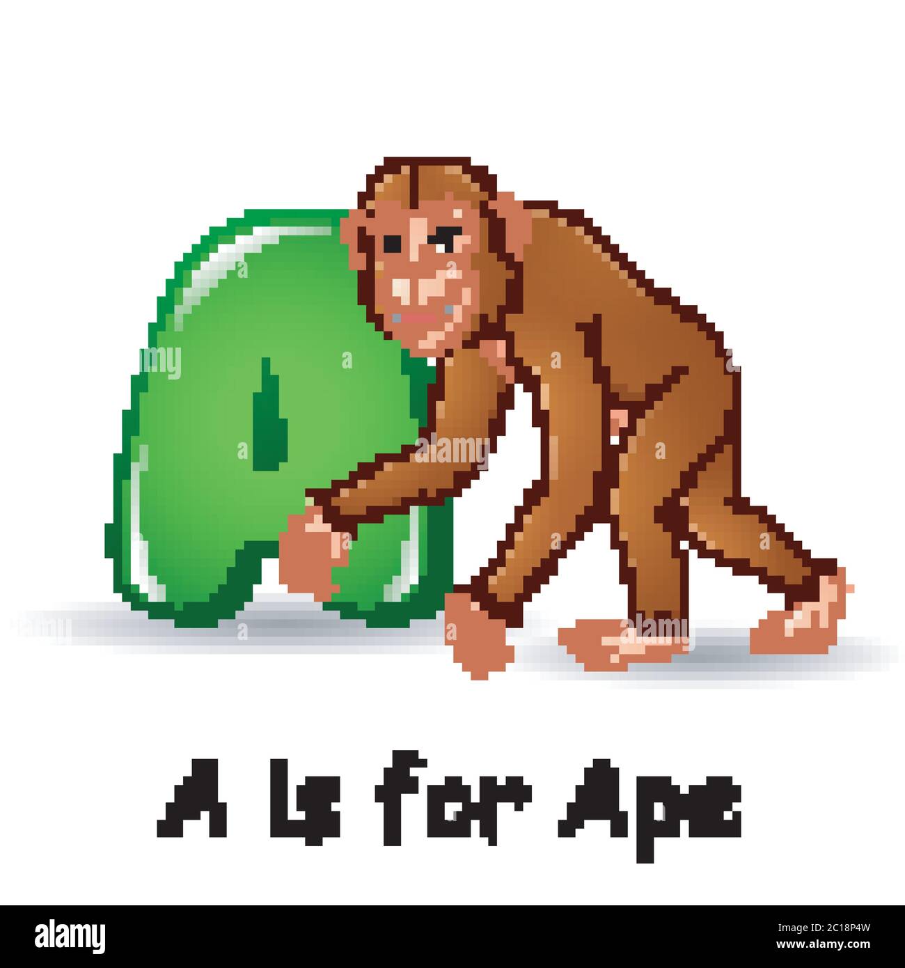 Illustration vectorielle de l'alphabet animaux : a est pour APE Illustration de Vecteur