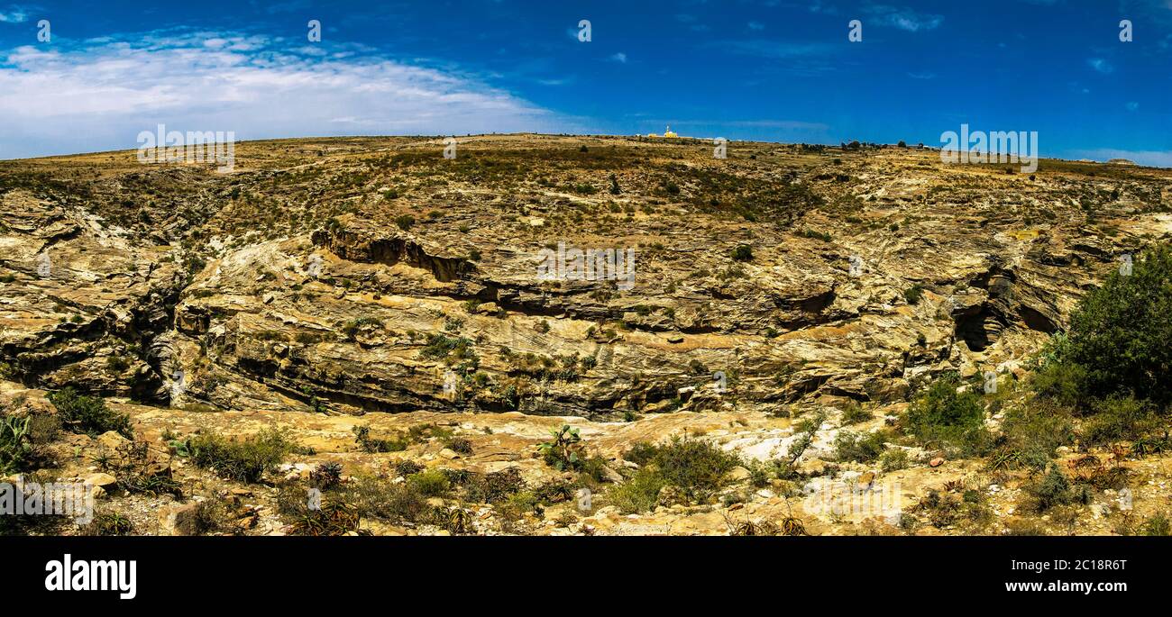 Vue panoramique sur le canyon Adi Aluti, Qohaito Erythrée Banque D'Images