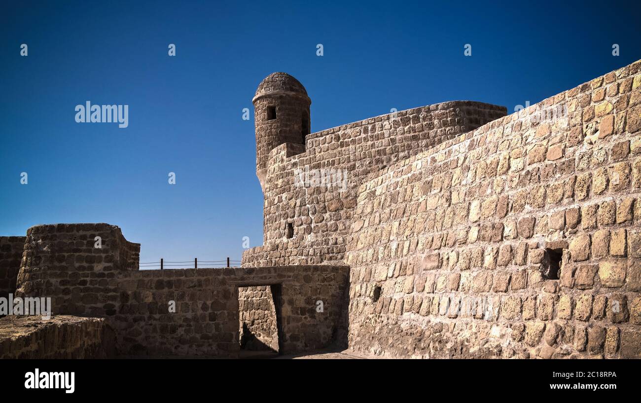 Ruines du fort de Qalat près de Manama, Bahreïn Banque D'Images