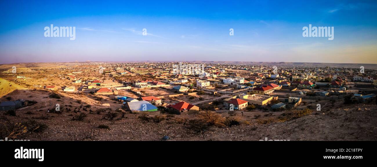 Vue aérienne sur Hargeisa, la plus grande ville du Somaliland en Somalie Banque D'Images