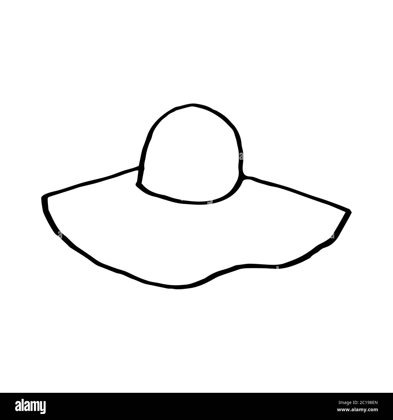 chapeaux de plage à dessin à la main, été, vecteur Image Vectorielle Stock  - Alamy