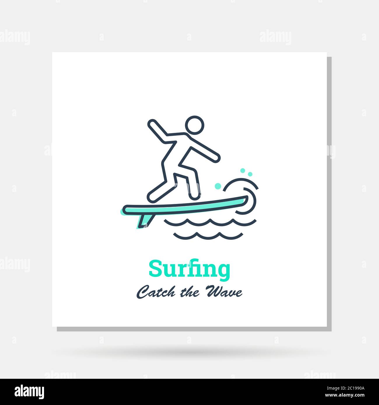 Exemple de logo de compagnie simple Vector pour surfer Illustration de Vecteur