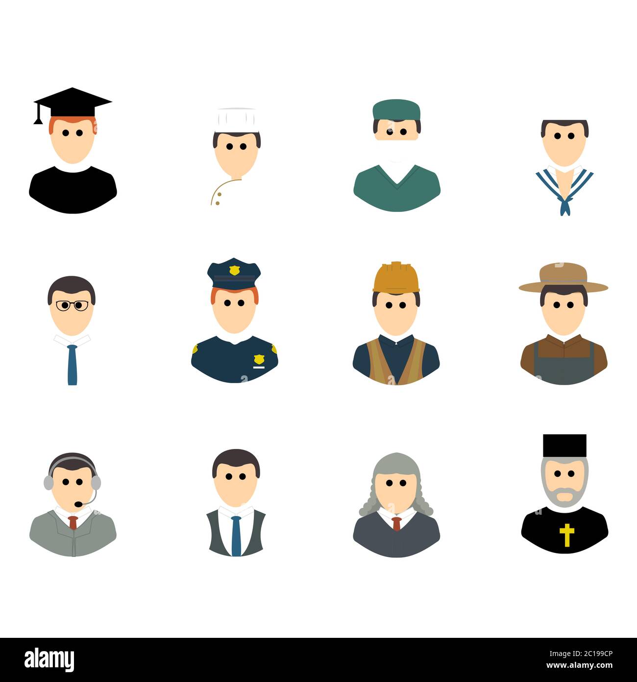 Ensemble d'icônes de personnes avatars vectoriels Illustration de Vecteur