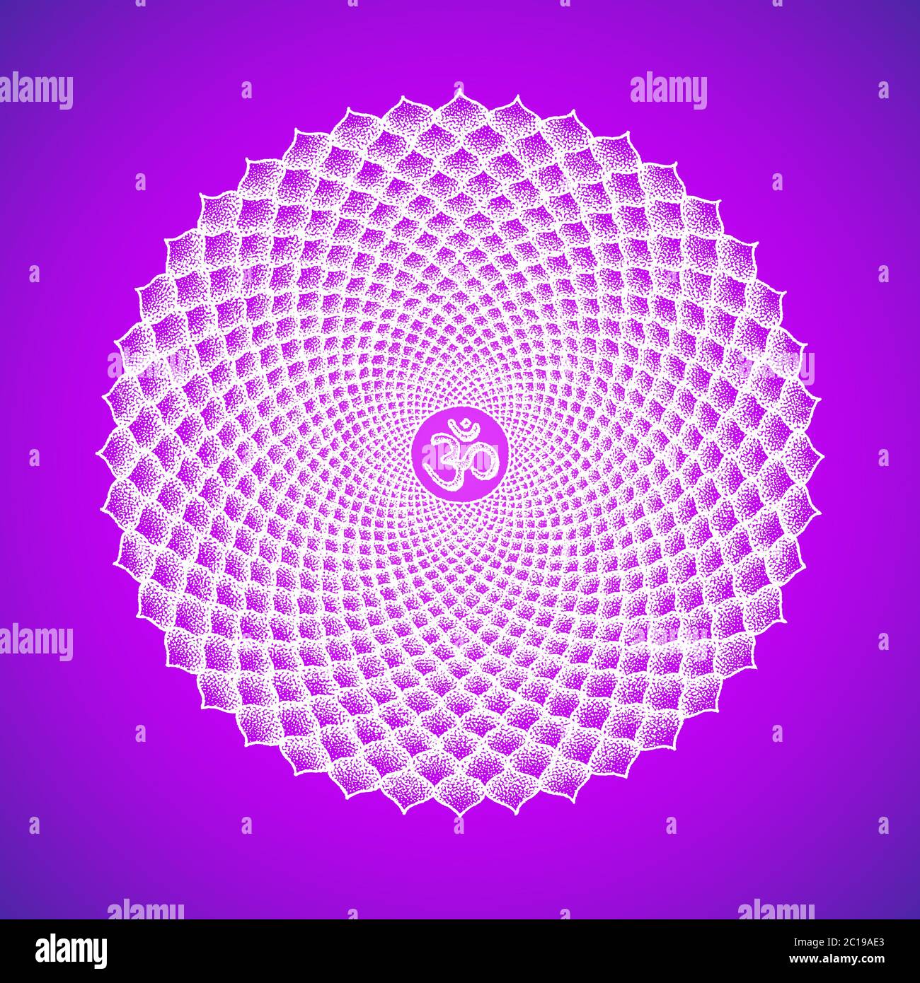 Illustration chakra Sahasrara dessinée à la main Banque D'Images