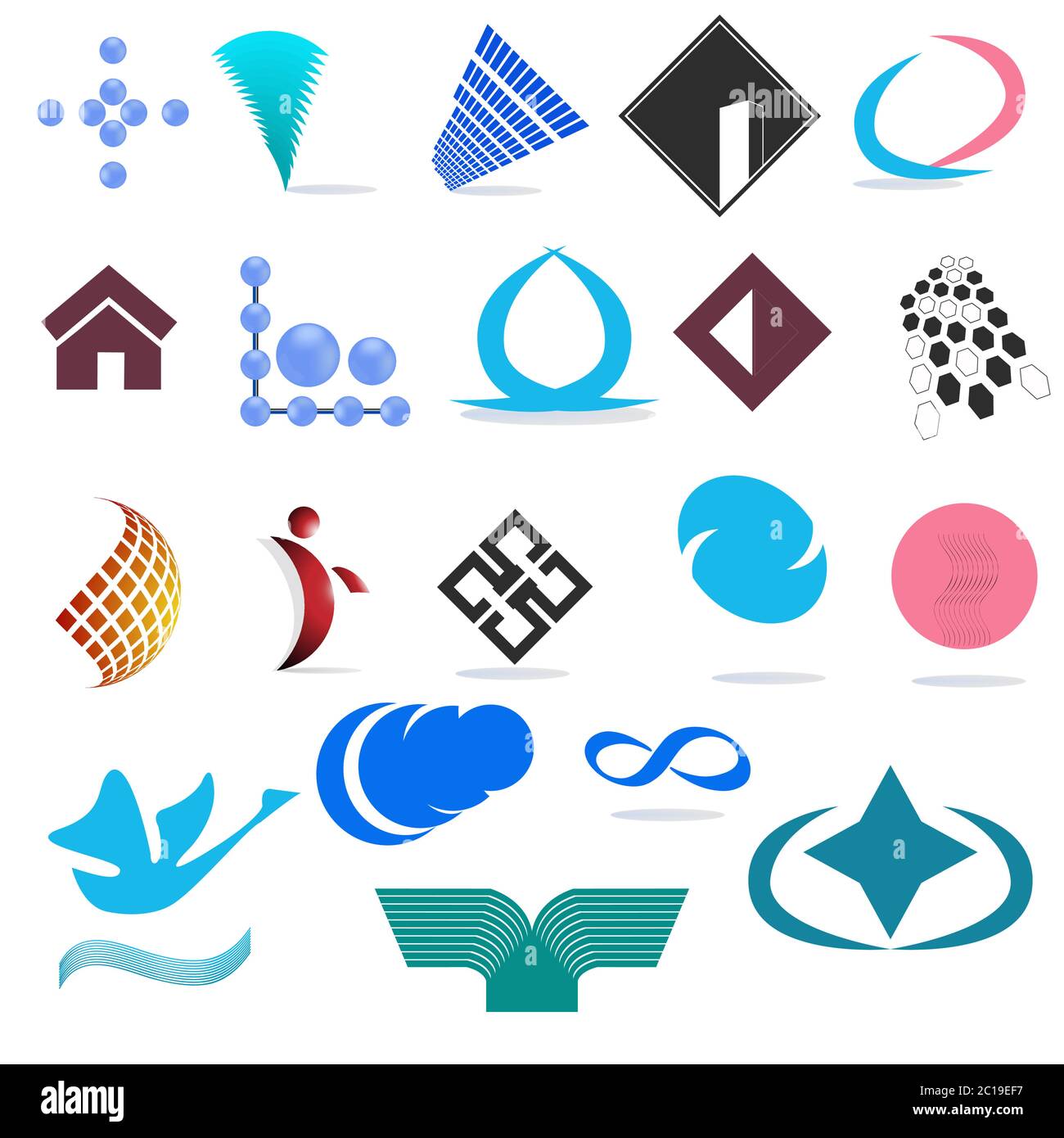 Icônes web abstraites, logos vectoriels Illustration de Vecteur