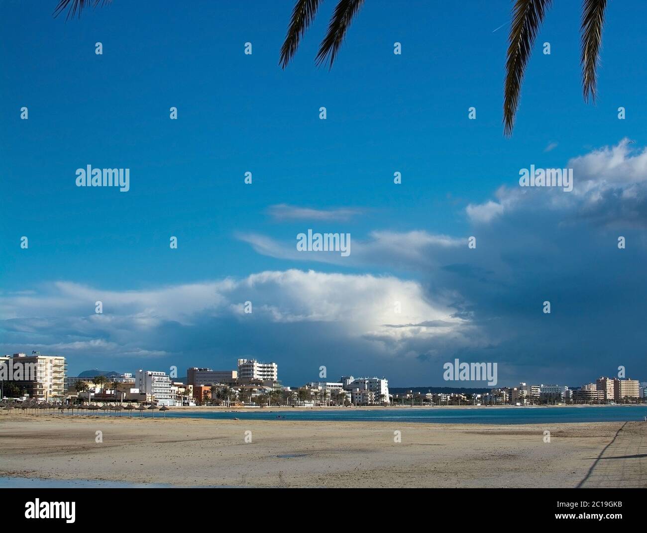 Plage d'hiver de Playa de Palma Banque D'Images