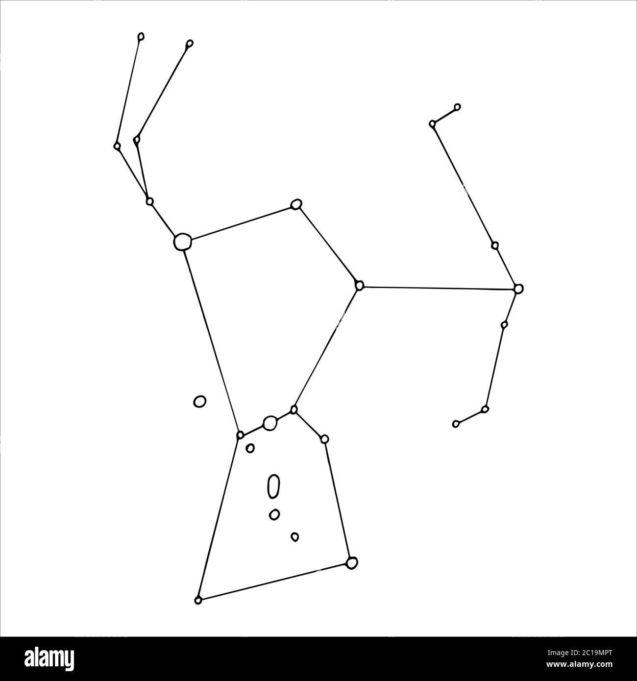 Dessin à la main de la constellation Orion, vecteur Image Vectorielle ...