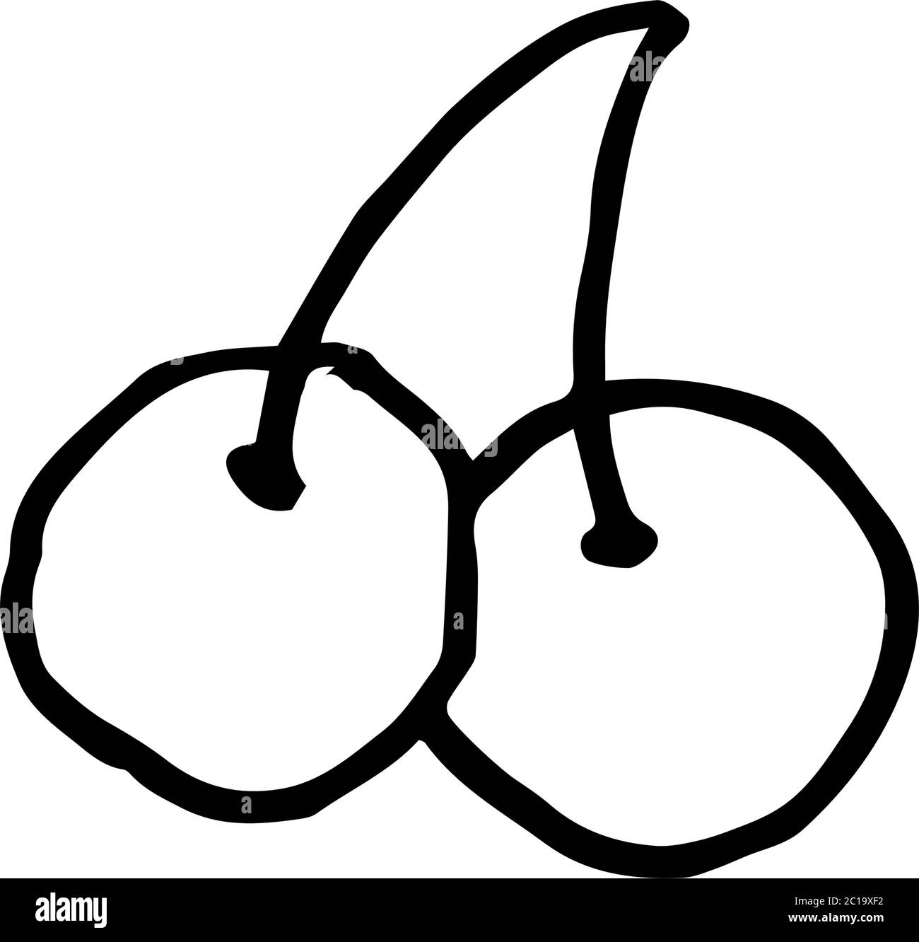 Isolé sur cerisier blanc Illustration, vecteur, dessin à la main, élément de conception pour l'impression, scrapbooking, carte postale Illustration de Vecteur