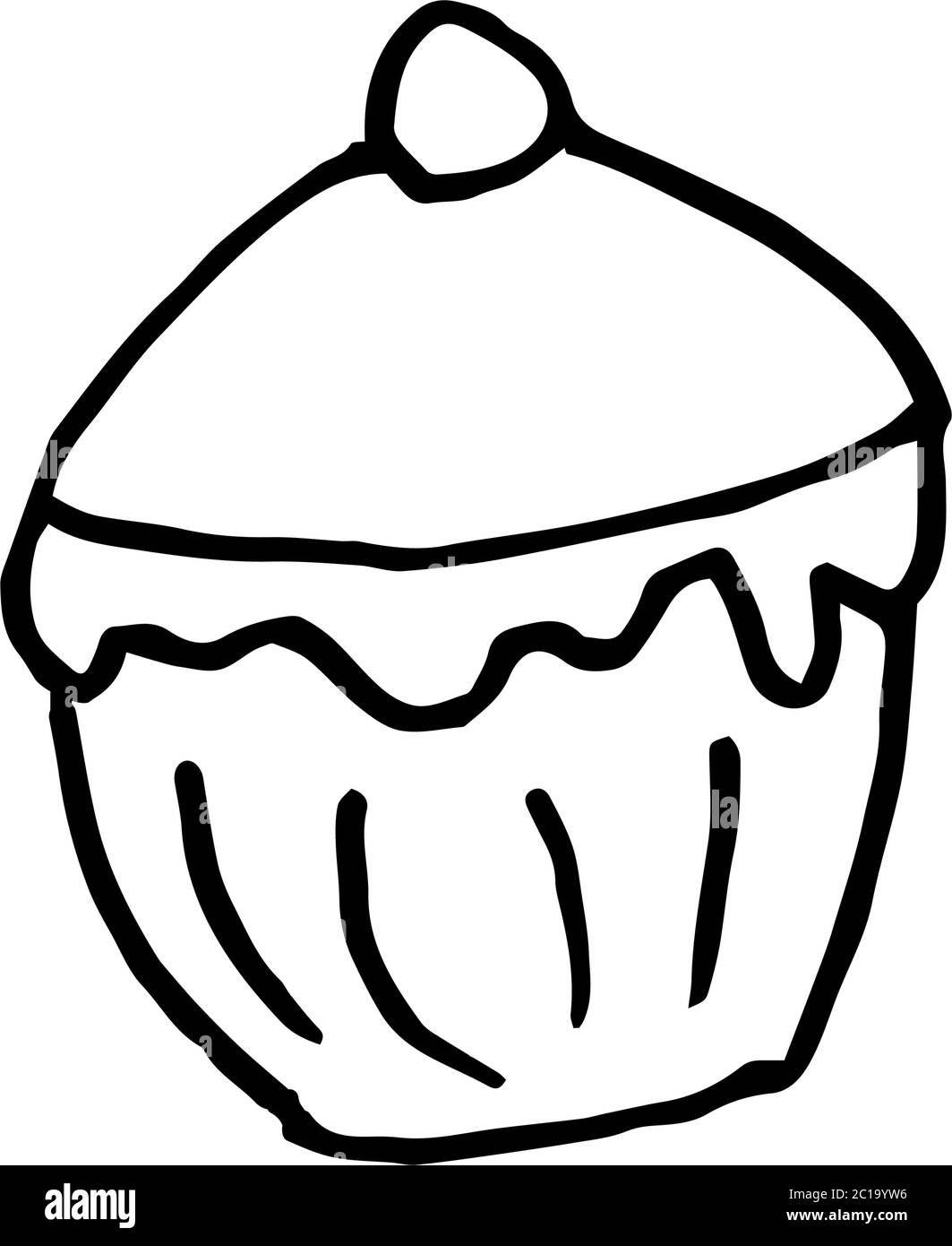 Isolé sur fond blanc bonbons, gâteau, pâtisserie, stock Illustration, vecteur, dessin à la main, élément de conception pour l'impression, scrapbooking, carte postale Illustration de Vecteur